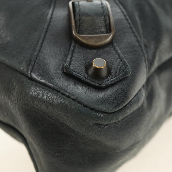 BALENCIAGA The First Hand Bag Leather 2way Navy 103208 Auth 185338M
