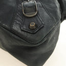 BALENCIAGA The First Hand Bag Leather 2way Navy 103208 Auth 185338M-15