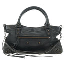 BALENCIAGA The First Hand Bag Leather 2way Navy 103208 Auth 185338M-2