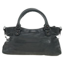 BALENCIAGA The First Hand Bag Leather 2way Navy 103208 Auth 185338M-3