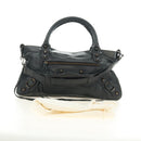 BALENCIAGA The First Hand Bag Leather 2way Navy 103208 Auth 185338M-31