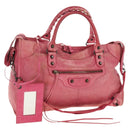 BALENCIAGA The First Hand Bag Leather 2way Pink 115748 Auth 185340M-1