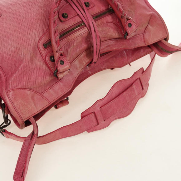 BALENCIAGA The First Hand Bag Leather 2way Pink 115748 Auth 185340M