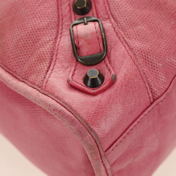 BALENCIAGA The First Hand Bag Leather 2way Pink 115748 Auth 185340M