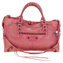 BALENCIAGA The First Hand Bag Leather 2way Pink 115748 Auth 185340M-13