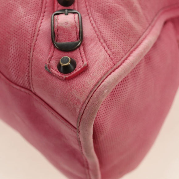 BALENCIAGA The First Hand Bag Leather 2way Pink 115748 Auth 185340M