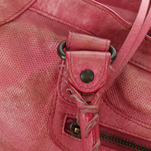 BALENCIAGA The First Hand Bag Leather 2way Pink 115748 Auth 185340M