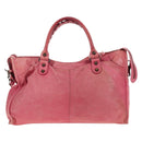 BALENCIAGA The First Hand Bag Leather 2way Pink 115748 Auth 185340M-2