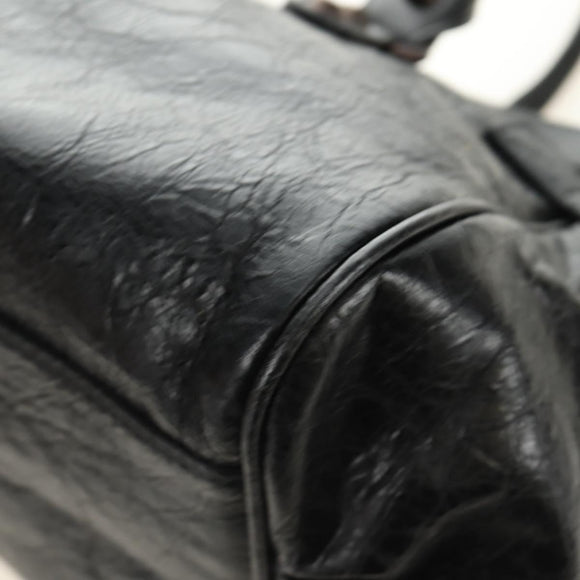 BALENCIAGA Lucity Eastwest Hand Bag Leather 2way Black 845704 Auth 185341SM