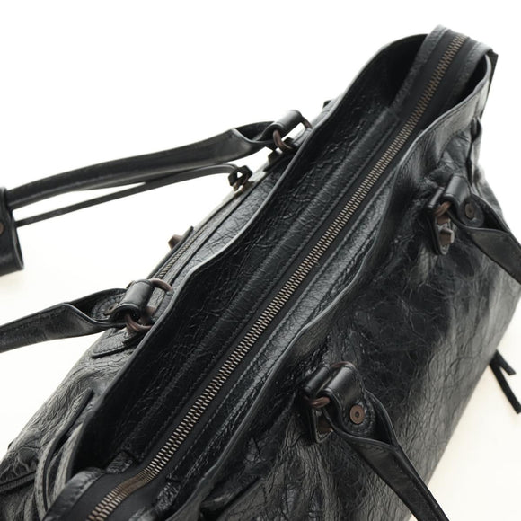 BALENCIAGA Lucity Eastwest Hand Bag Leather 2way Black 845704 Auth 185341SM