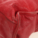 BALENCIAGA The Giant City Hand Bag Leather 2way Red Silver 173084 Auth 185342M-19