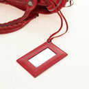 BALENCIAGA The Giant City Hand Bag Leather 2way Red Silver 173084 Auth 185342M-20