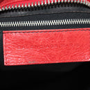 BALENCIAGA The Giant City Hand Bag Leather 2way Red Silver 173084 Auth 185342M-23