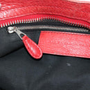 BALENCIAGA The Giant City Hand Bag Leather 2way Red Silver 173084 Auth 185342M-28