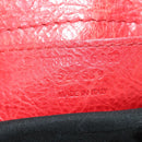 BALENCIAGA The Giant City Hand Bag Leather 2way Red Silver 173084 Auth 185342M-30
