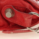 BALENCIAGA The Giant City Hand Bag Leather 2way Red Silver 173084 Auth 185342M-6