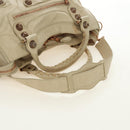 BALENCIAGA The Giant City Hand Bag Leather 2way Ivory Gold Auth 185343M-7