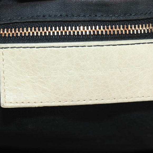BALENCIAGA The Giant City Hand Bag Leather 2way Ivory Gold Auth 185343M
