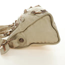 BALENCIAGA The Giant City Hand Bag Leather 2way Ivory Gold Auth 185343M-3