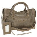 BALENCIAGA The City Hand Bag Leather 2way Beige Gold 115748 Auth 185344M-1