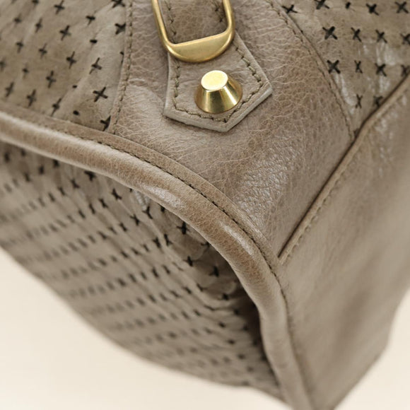 BALENCIAGA The City Hand Bag Leather 2way Beige Gold 115748 Auth 185344M