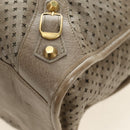 BALENCIAGA The City Hand Bag Leather 2way Beige Gold 115748 Auth 185344M-18