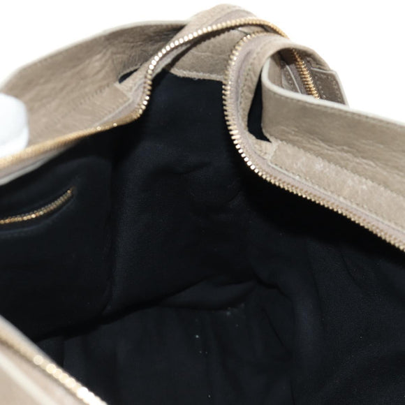 BALENCIAGA The City Hand Bag Leather 2way Beige Gold 115748 Auth 185344M