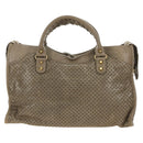 BALENCIAGA The City Hand Bag Leather 2way Beige Gold 115748 Auth 185344M-2