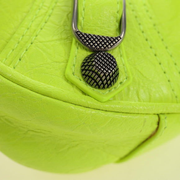 BALENCIAGA Chain Le Cagole XS Bag Leather 2way Green 695814 Auth 185356SAM