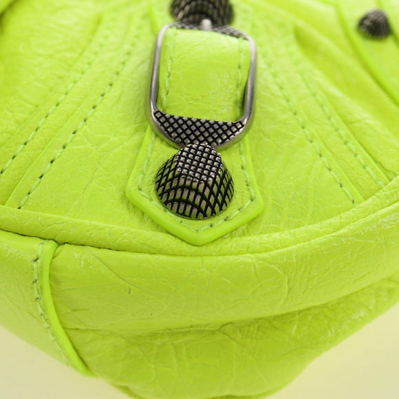 BALENCIAGA Chain Le Cagole XS Bag Leather 2way Green 695814 Auth 185356SAM