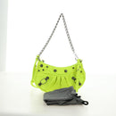 BALENCIAGA Chain Le Cagole XS Bag Leather 2way Green 695814 Auth 185356SAM-26