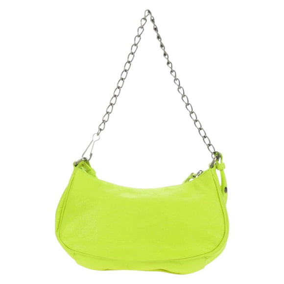 BALENCIAGA Chain Le Cagole XS Bag Leather 2way Green 695814 Auth 185356SAM
