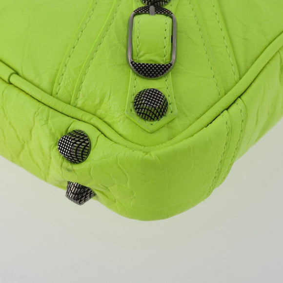 BALENCIAGA Le Cagole Shoulder Bag Leather Green 719065 Auth 185357SAM