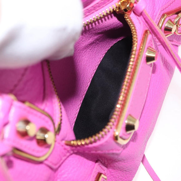 BALENCIAGA Classic Metallic Edge Mini City 2way Pink 390160 Auth 185358SAM