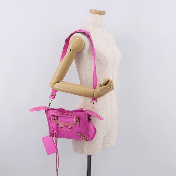 BALENCIAGA Classic Metallic Edge Mini City 2way Pink 390160 Auth 185358SAM