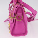 BALENCIAGA Classic Metallic Edge Mini City 2way Pink 390160 Auth 185358SAM-3