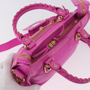 BALENCIAGA Classic Metallic Edge Mini City 2way Pink 390160 Auth 185358SAM-6
