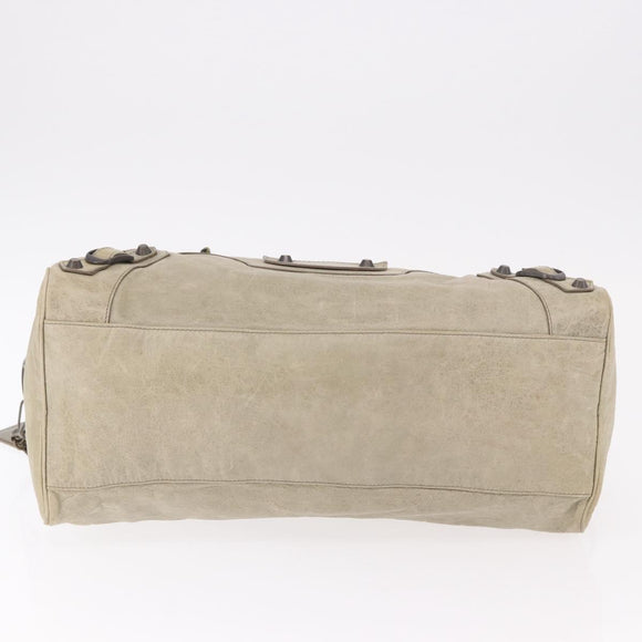 BALENCIAGA Tzigie Hand Bag Leather 2way Beige 128523 Auth 185359V