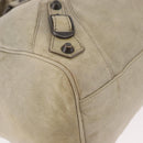 BALENCIAGA Tzigie Hand Bag Leather 2way Beige 128523 Auth 185359V-12
