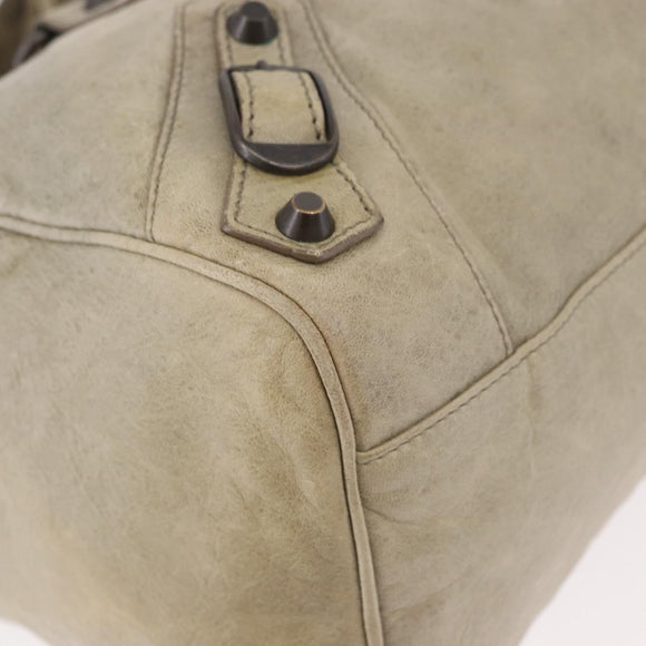 BALENCIAGA Tzigie Hand Bag Leather 2way Beige 128523 Auth 185359V