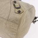 BALENCIAGA Tzigie Hand Bag Leather 2way Beige 128523 Auth 185359V-13