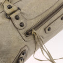 BALENCIAGA Tzigie Hand Bag Leather 2way Beige 128523 Auth 185359V-17