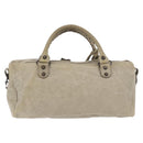 BALENCIAGA Tzigie Hand Bag Leather 2way Beige 128523 Auth 185359V-3