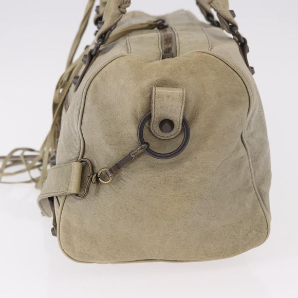 BALENCIAGA Tzigie Hand Bag Leather 2way Beige 128523 Auth 185359V