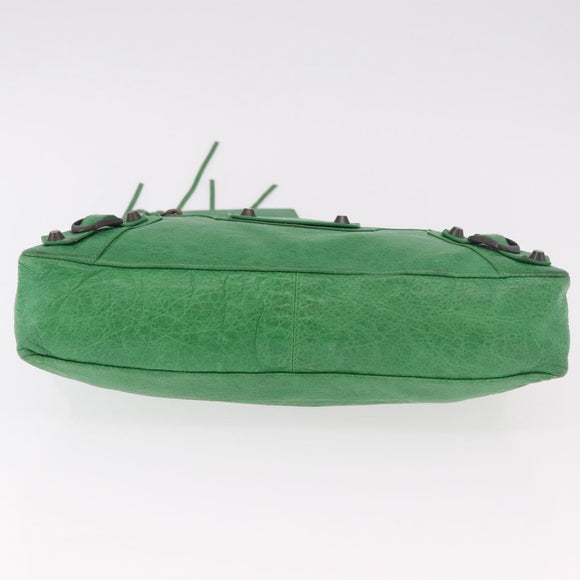 BALENCIAGA The City Hand Bag Leather 2way Green 103208 Auth 185361M
