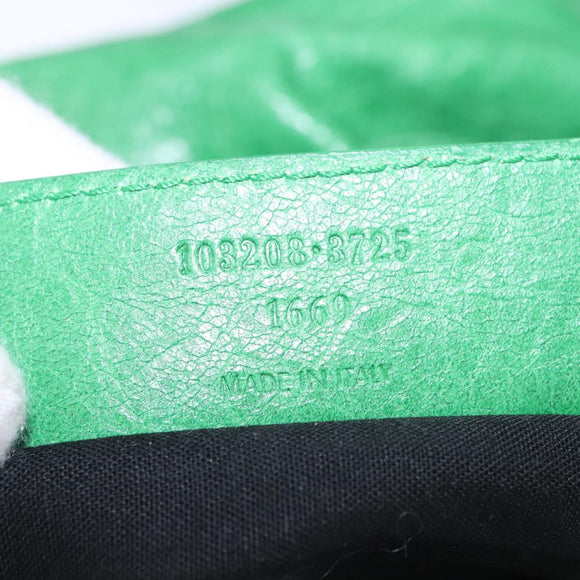 BALENCIAGA The City Hand Bag Leather 2way Green 103208 Auth 185361M