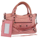 BALENCIAGA The First Hand Bag Leather 2way Pink 103208 Auth 185362V-1