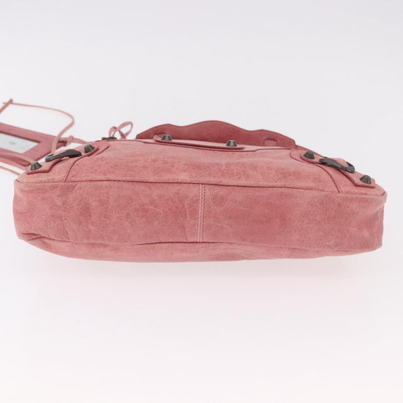 BALENCIAGA The First Hand Bag Leather 2way Pink 103208 Auth 185362V