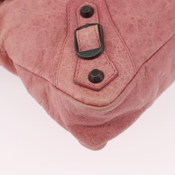 BALENCIAGA The First Hand Bag Leather 2way Pink 103208 Auth 185362V