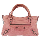 BALENCIAGA The First Hand Bag Leather 2way Pink 103208 Auth 185362V-2